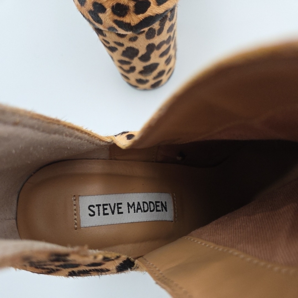 Steve Madden Rockstar Cow Hair Leopard Booties Size 9.5  Excellent Condition - Picture 6 of 8